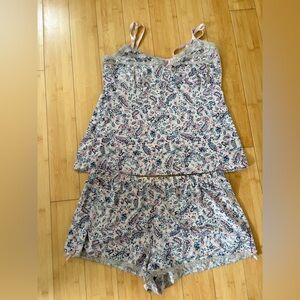 Laura Ashley Floral Paisley Pajama Set XL